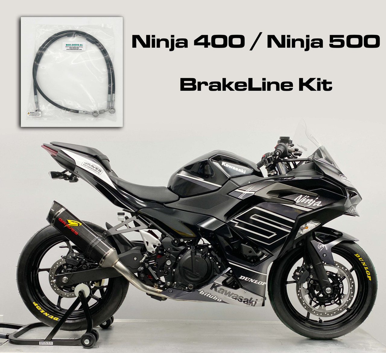 Kawasaki Ninja 500 + Ninja 400 Brake Line Kit