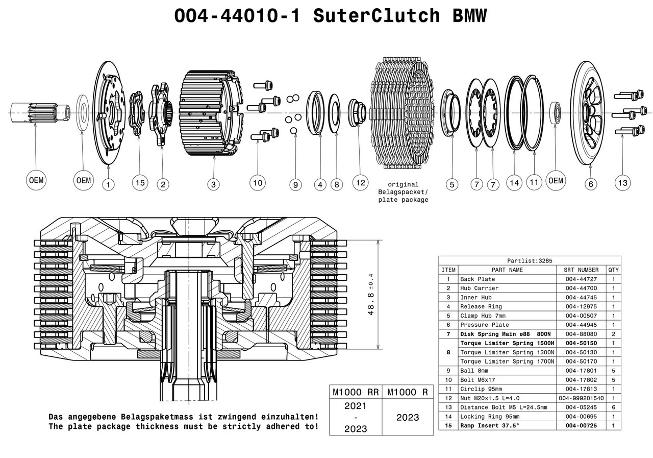 SuterClutch BMW M1000RR SuterClutch BMW M1000RR