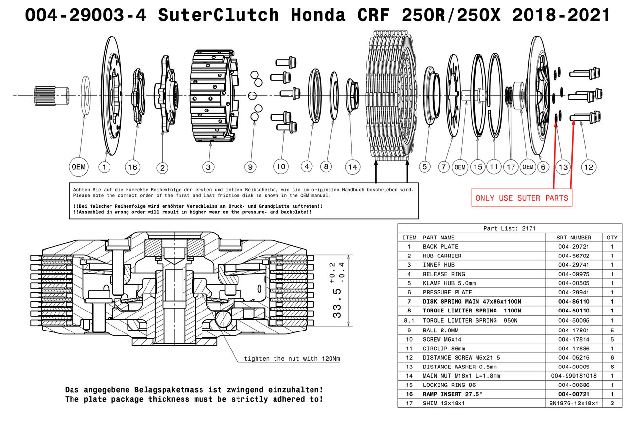 SuterClutch Honda CRF250R 2018-2021