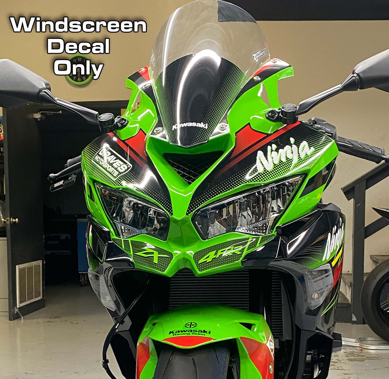 Graves ZX-4RR Zero Gravity Tall Windscreen Sticker - Green - North