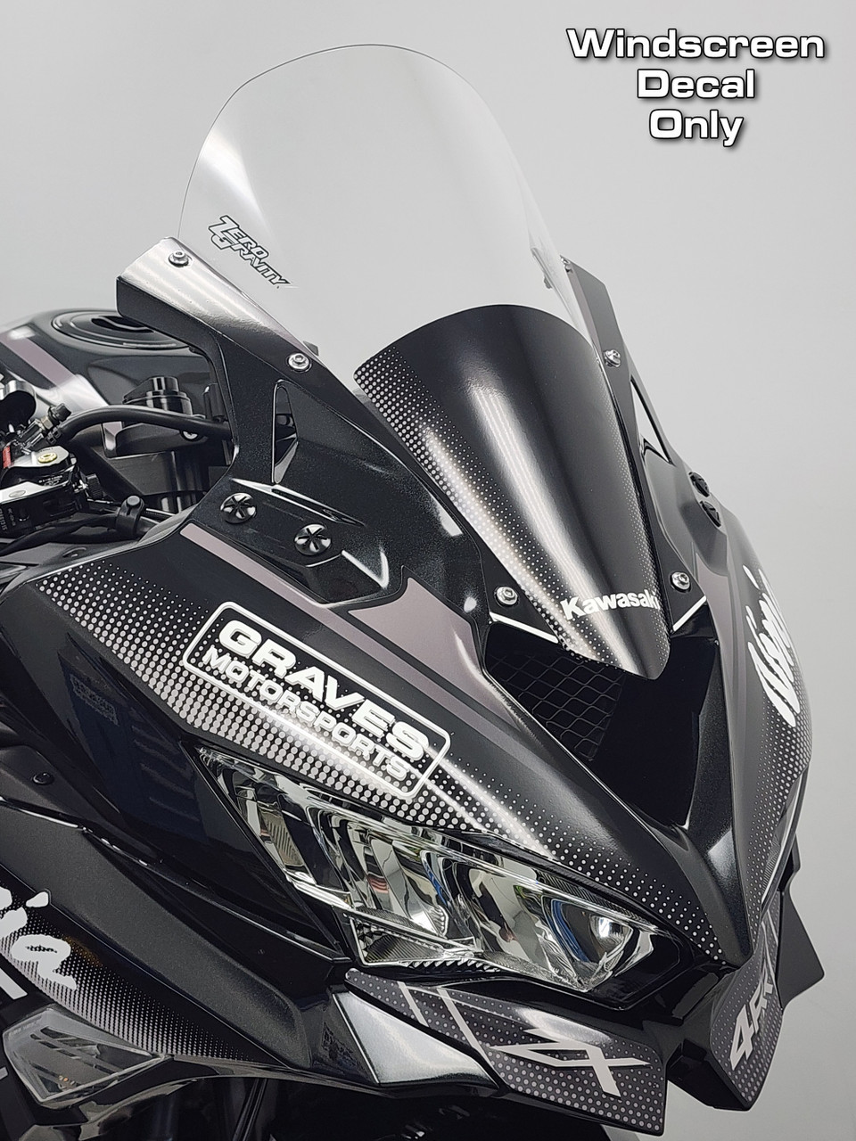 Graves ZX-4RR Zero Gravity Tall Windscreen Sticker - Black