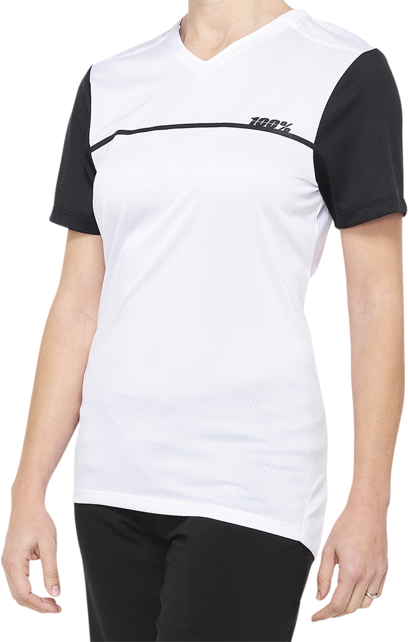 Women's Ridecamp Short - Sleeve Jersey White/Black - Medium | 100%