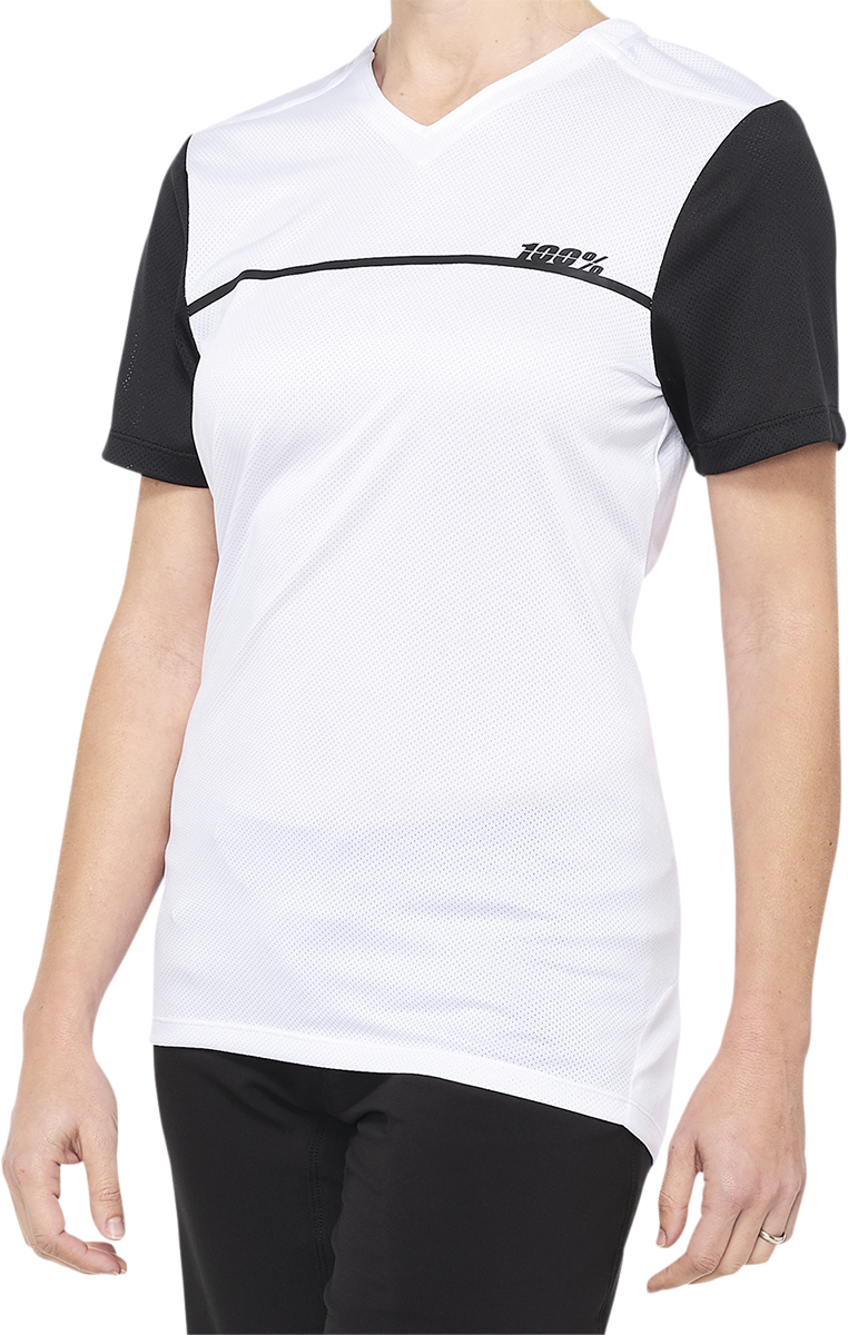 Women's Ridecamp Short - Sleeve Jersey White/Black - Small | 100%