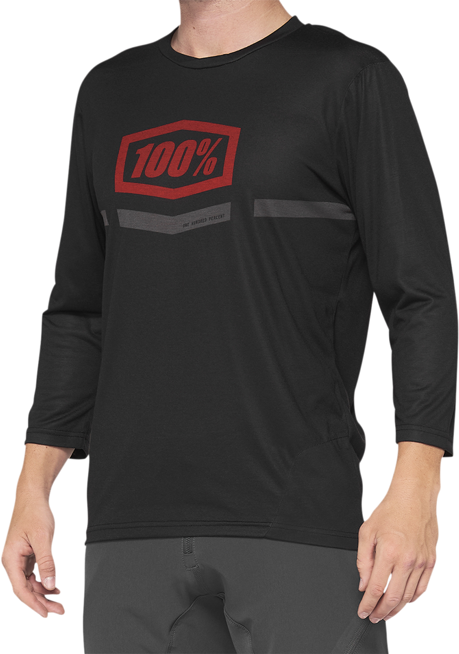 Airmatic 3/4 Sleeve Jersey Black/Red - Large | 100%