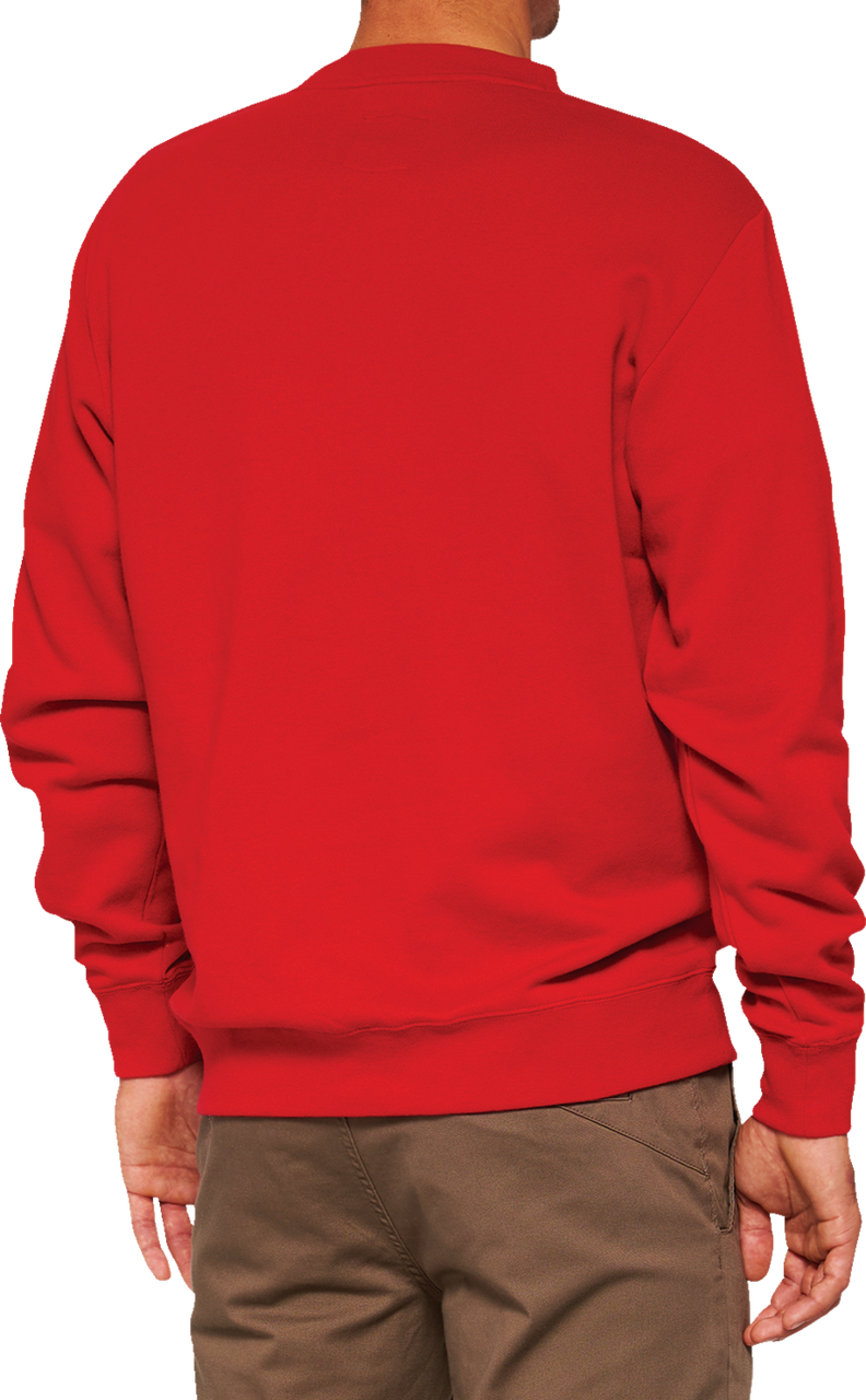 Icon Long - Sleeve Fleece Sweatshirt Red - Medium | 100%