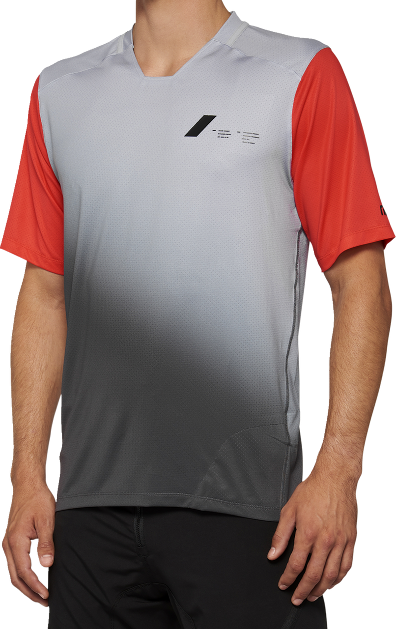 Celium Short - Sleeve Jersey Gray/Racer Red - Small | 100%