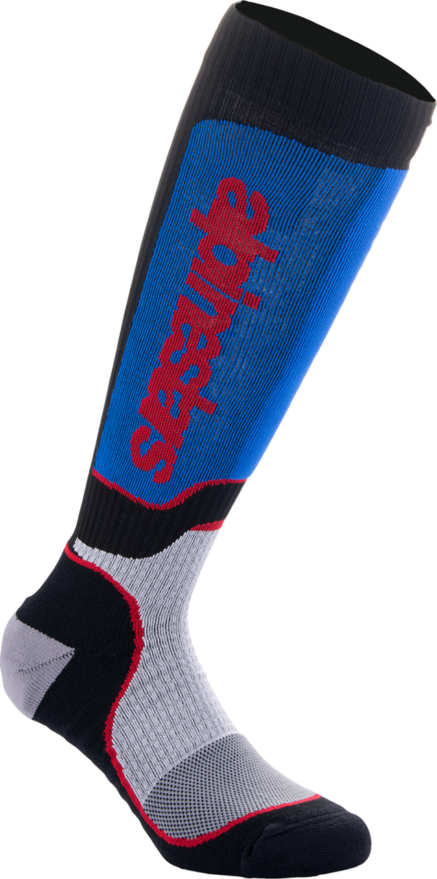 Alpinestars MX Plus Red Black Blue White Moisture Wicking Riding Socks Large