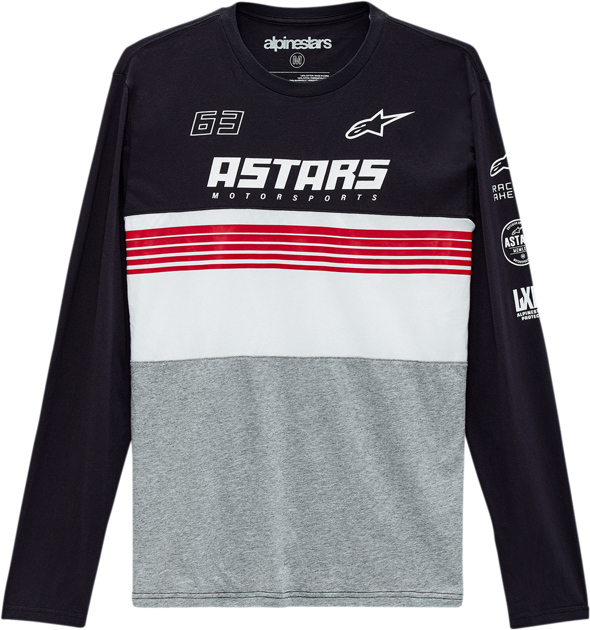 Alpinestars Turbo Long-Sleeve T-Shirt Black Heather Gray Large front