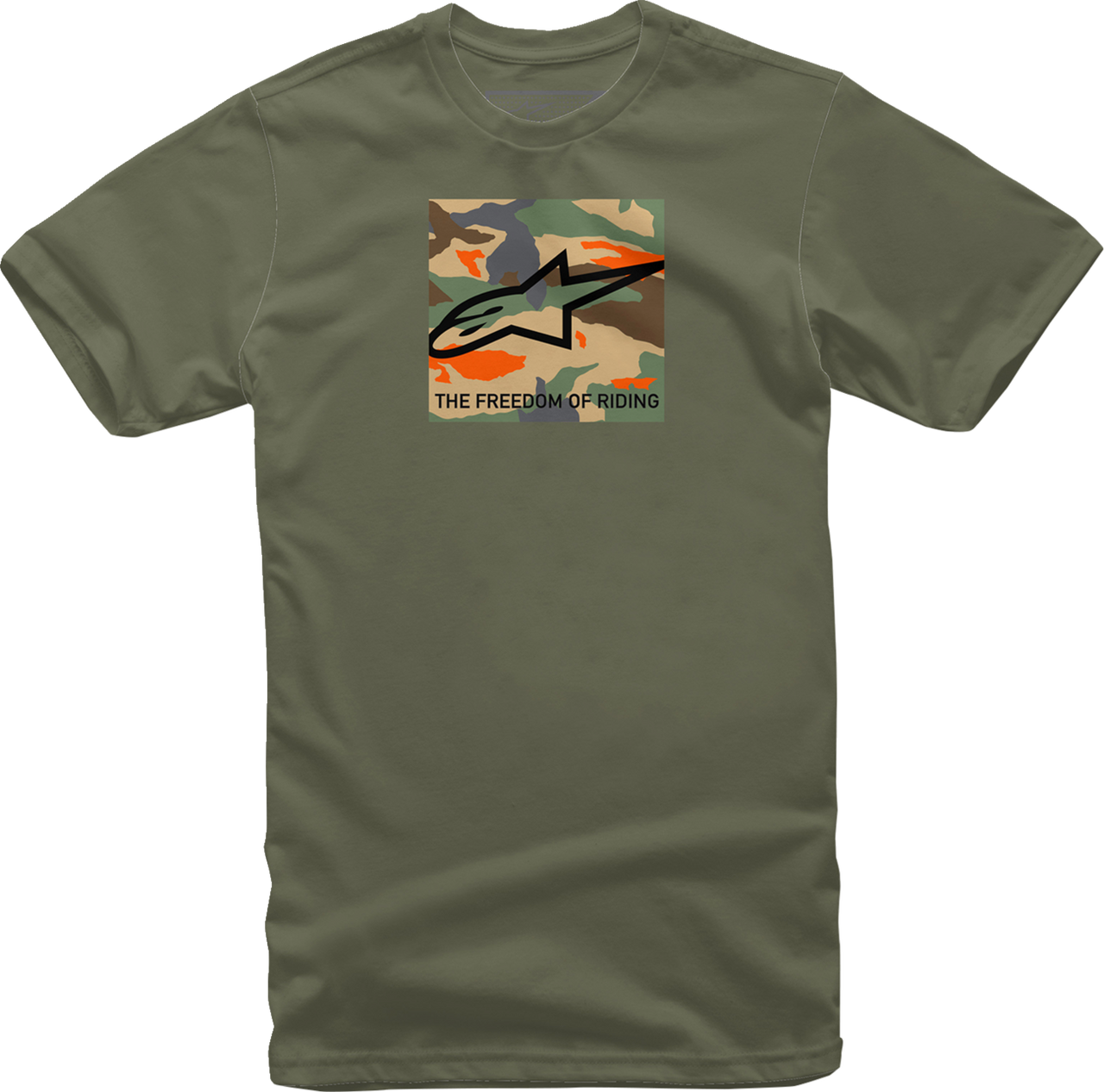 Alpinestars Free Camo Tan and Military Green Short Sleeve T-Shirt Adult Medium