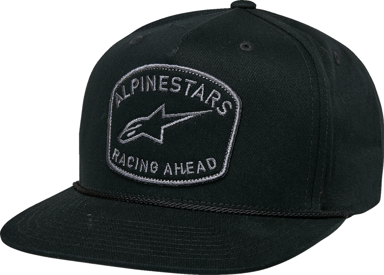 Alpinestars Promptus Snapback Hat Black flat bill front view