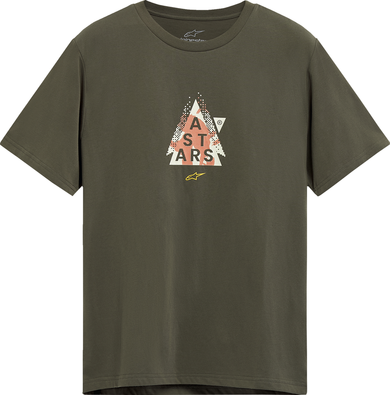 Alpinestars Soloist CSF T-Shirt Military Green Off-White Orange 2XL Front and Back View