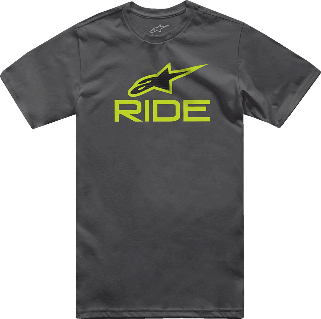Alpinestars Ride 4.0 T-Shirt Charcoal Lime Black 2XL Front View