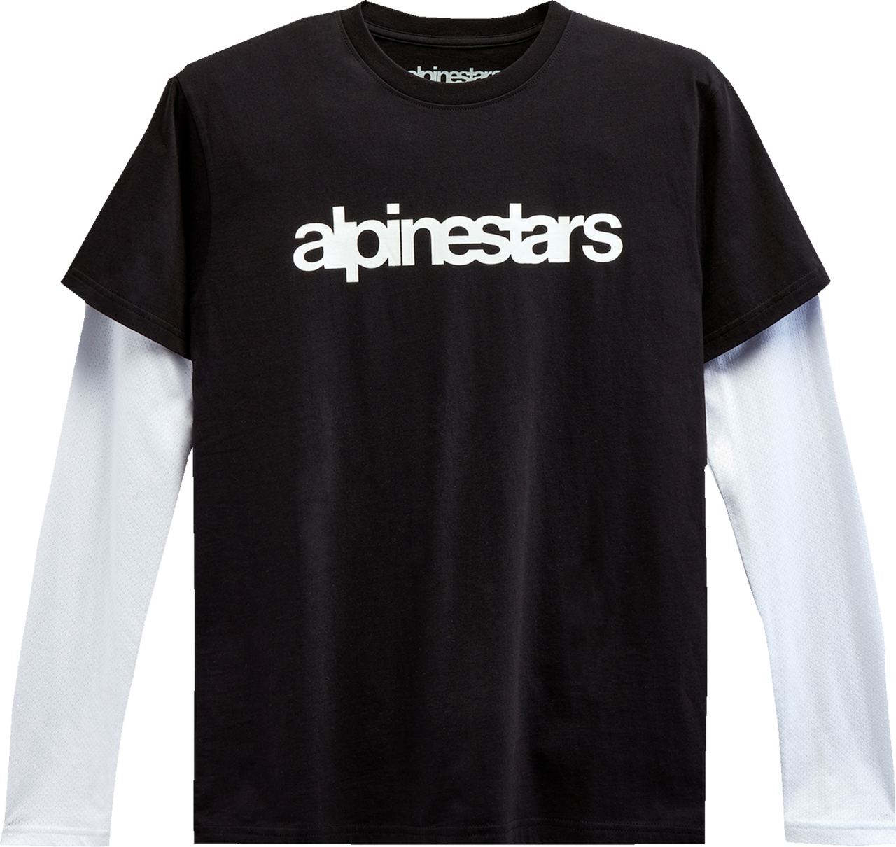 Alpinestars Stack Long Sleeve Knit T-Shirt Black White Extra Large Front View