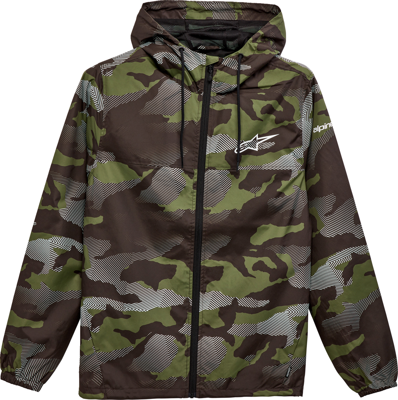 Alpinestars Treq Windbreaker Jacket Camo XL in Black Brown White Green with mesh lining and hood