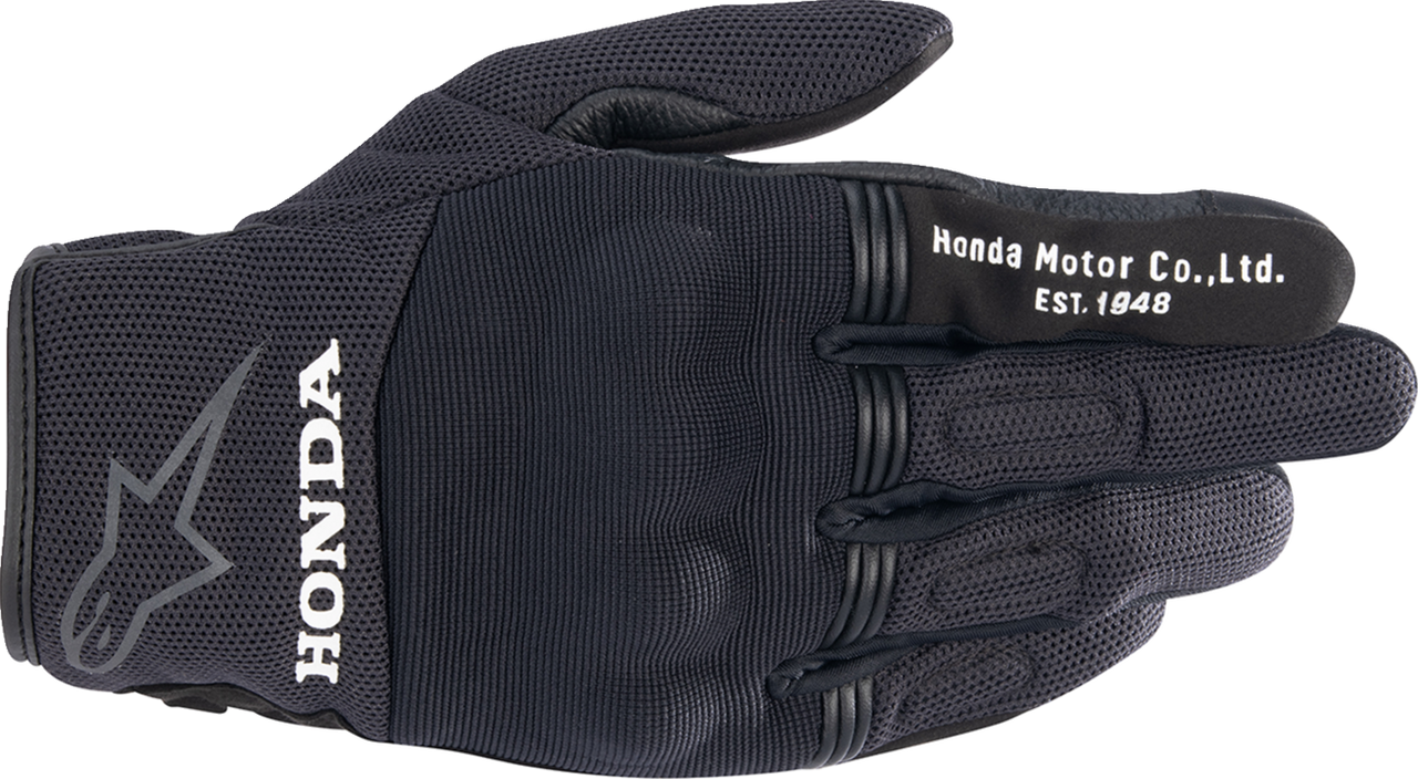 Alpinestars Honda Copper Sport Riding Gloves Black 3XL with hard knuckle protection and synthetic suede palm