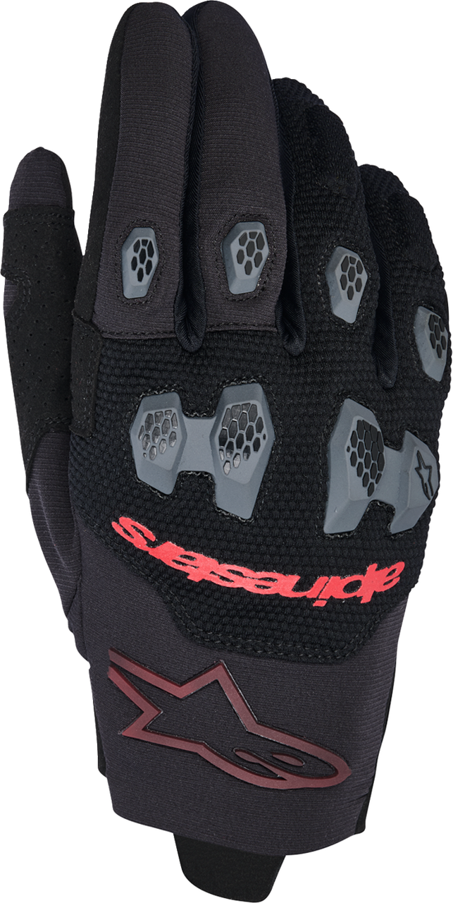 Alpinestars Pro-Dura Gloves Black Bright Red Medium off-road motorcycle gloves