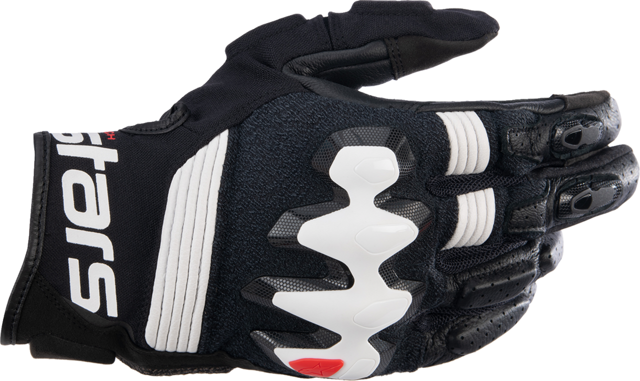 Alpinestars Halo Leather Motorcycle Gloves Black White 2XL premium riding gloves
