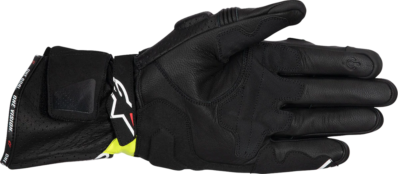 Alpinestars SP-3 Long Cuff Leather Street Gloves - Black/Fluorescent Yellow/White - 3XL