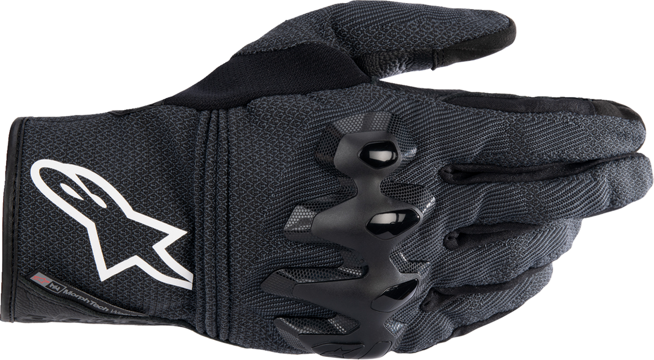 Alpinestars Morph Street black textile motorcycle gloves in size 2XL with MorphTech Weave construction and seamless knuckle protection.