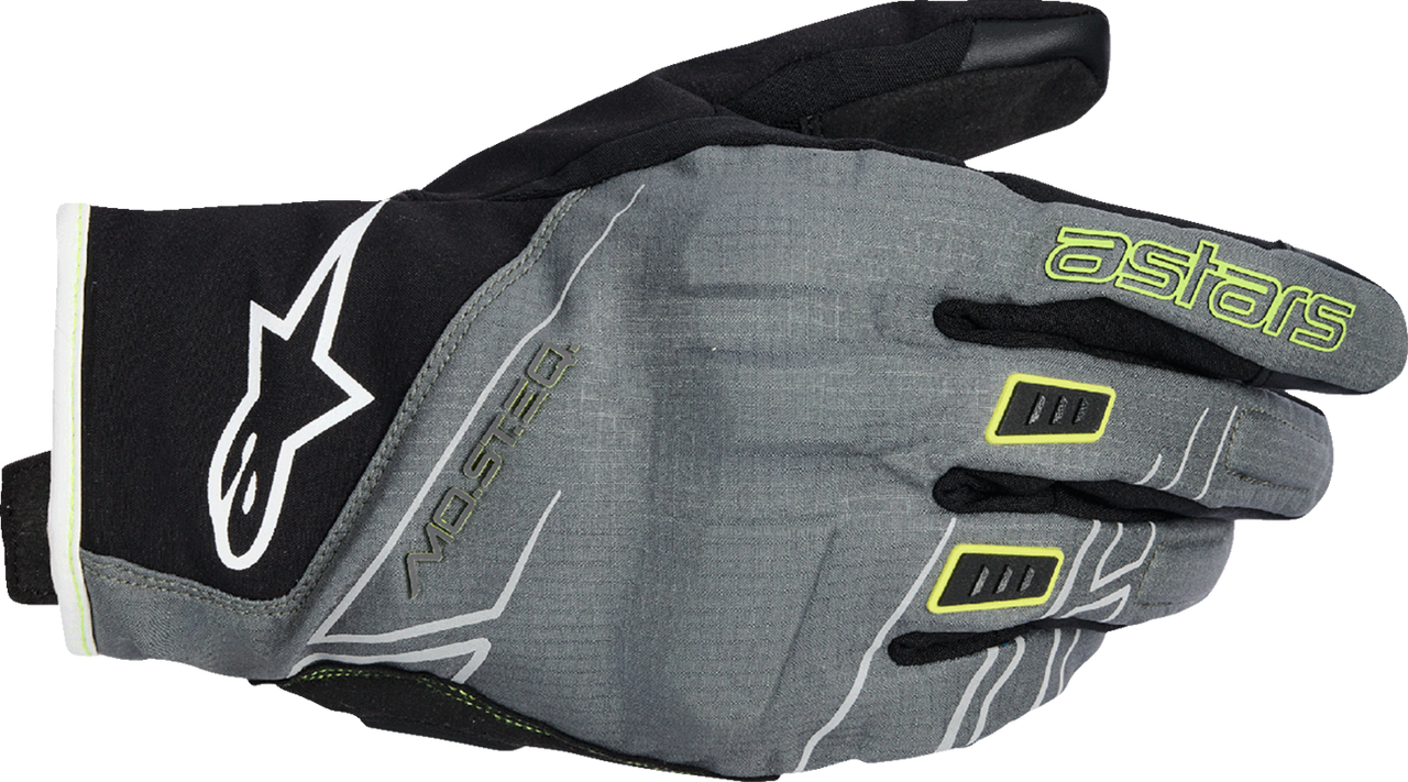 Alpinestars Moblast Drystar Waterproof Gloves Fur Gray Black Sulphur Yellow X-Large Men's Short Cuff Goat Leather