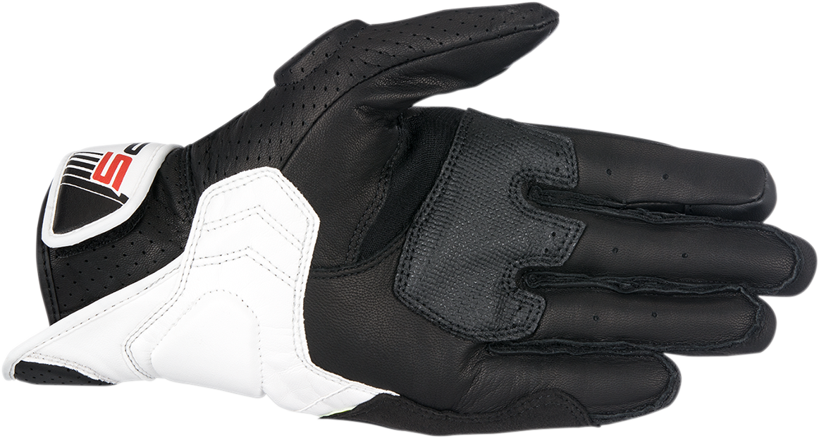 Alpinestars SP-5 Leather Short Cuff Gloves - Black/White/Red - Small
