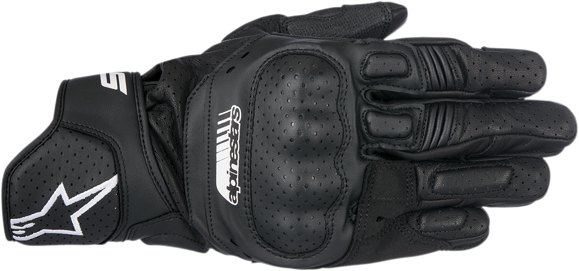 Alpinestars SP-5 Leather Short Cuff Gloves Black 3X-Large Knuckle Protector Abrasion Resistant