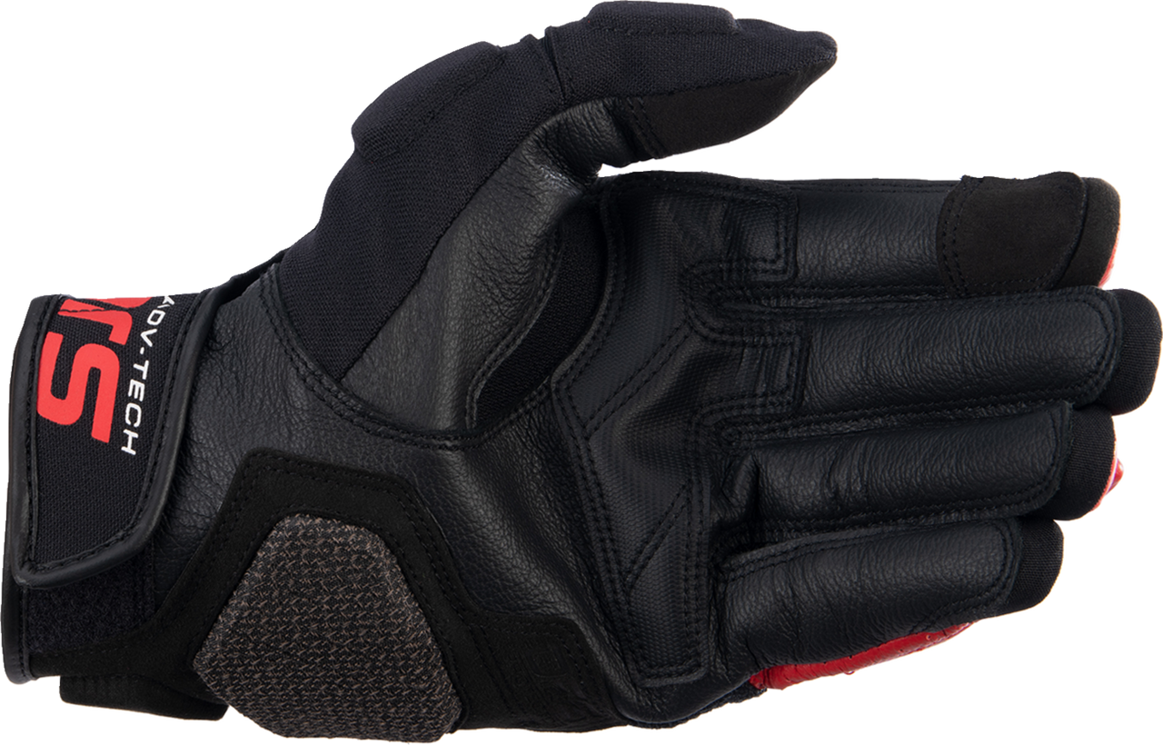 Alpinestars Halo Leather/Textile Short Cuff Gloves - Black/White/Red - 2XL