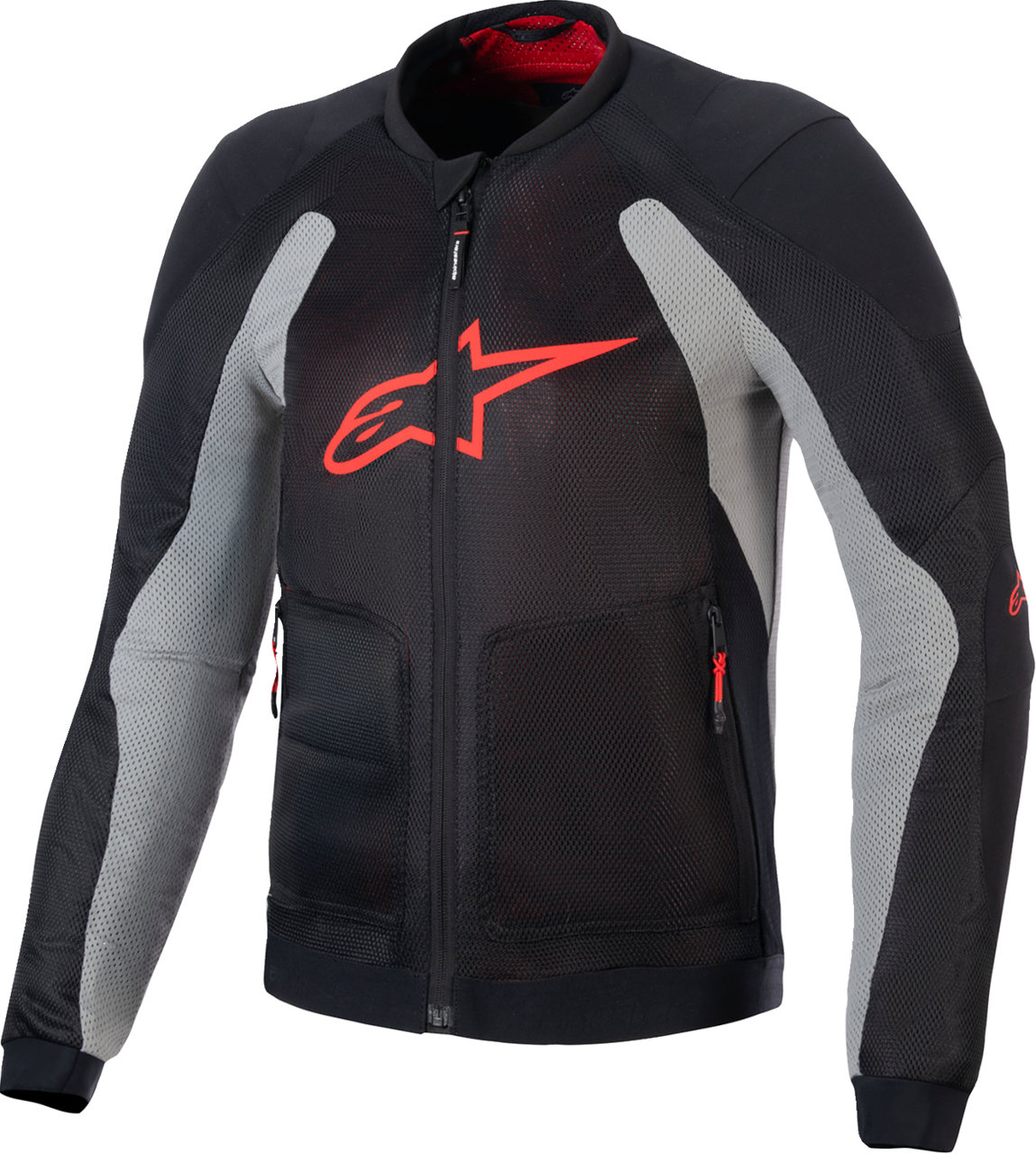 Alpinestars Troop-Air Jacket - Black/Ash Gray/Bright Red - 4XL