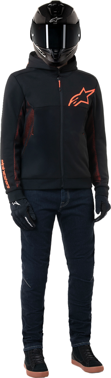 Alpinestars Chrome Air Sport Hoodie - Black/Red Fluo - XL
