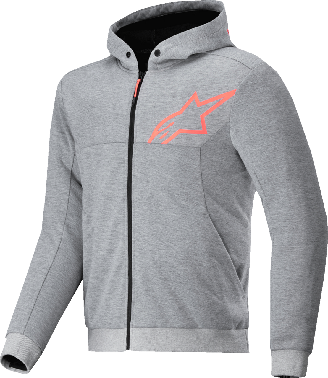 Alpinestars Chrome v2 Sport Hoodie - Heather Gray/Red Fluo - Medium