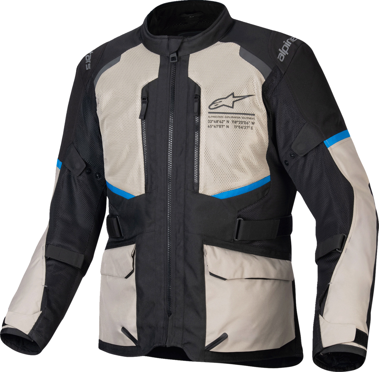 Alpinestars Andes Air Drystar® Jacket - Black/Laurel Gray/Bright Blue - 3XL