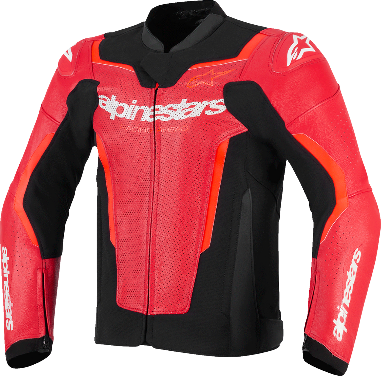 Alpinestars GP Force v2 Airflow Leather Jacket - Red/Red Fluo - US 46 / EU 56