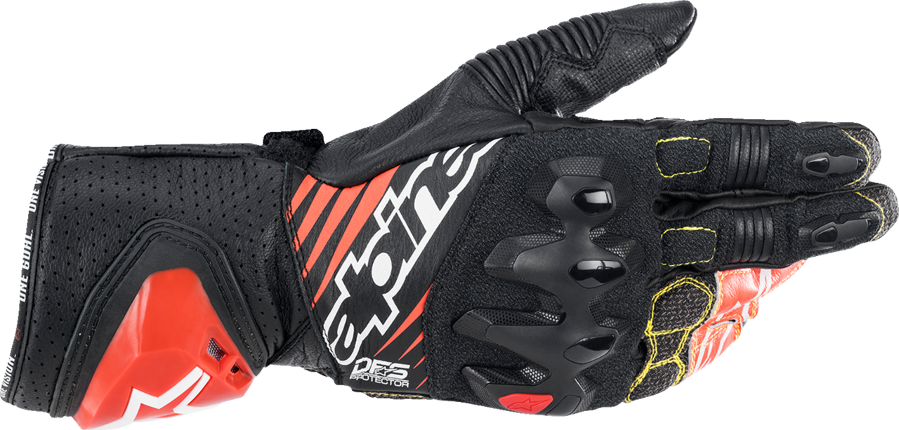Alpinestars GP Tech v2 Gloves - Black/White/Fluo Red - Large