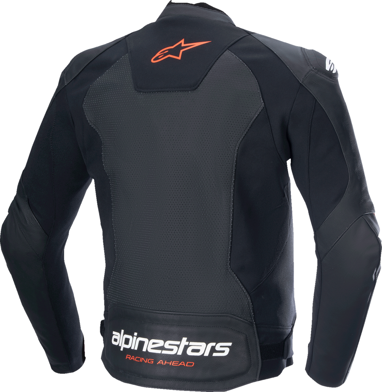 Alpinestars Faster v3 Airflow Leather Jacket - Black/Red Fluo - US 42 / EU 52