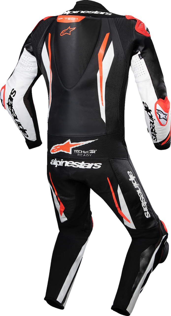 Alpinestars GP Tech v5 1-Piece Leather Suit - Black/White/Red Fluo - US 38 / EU 48