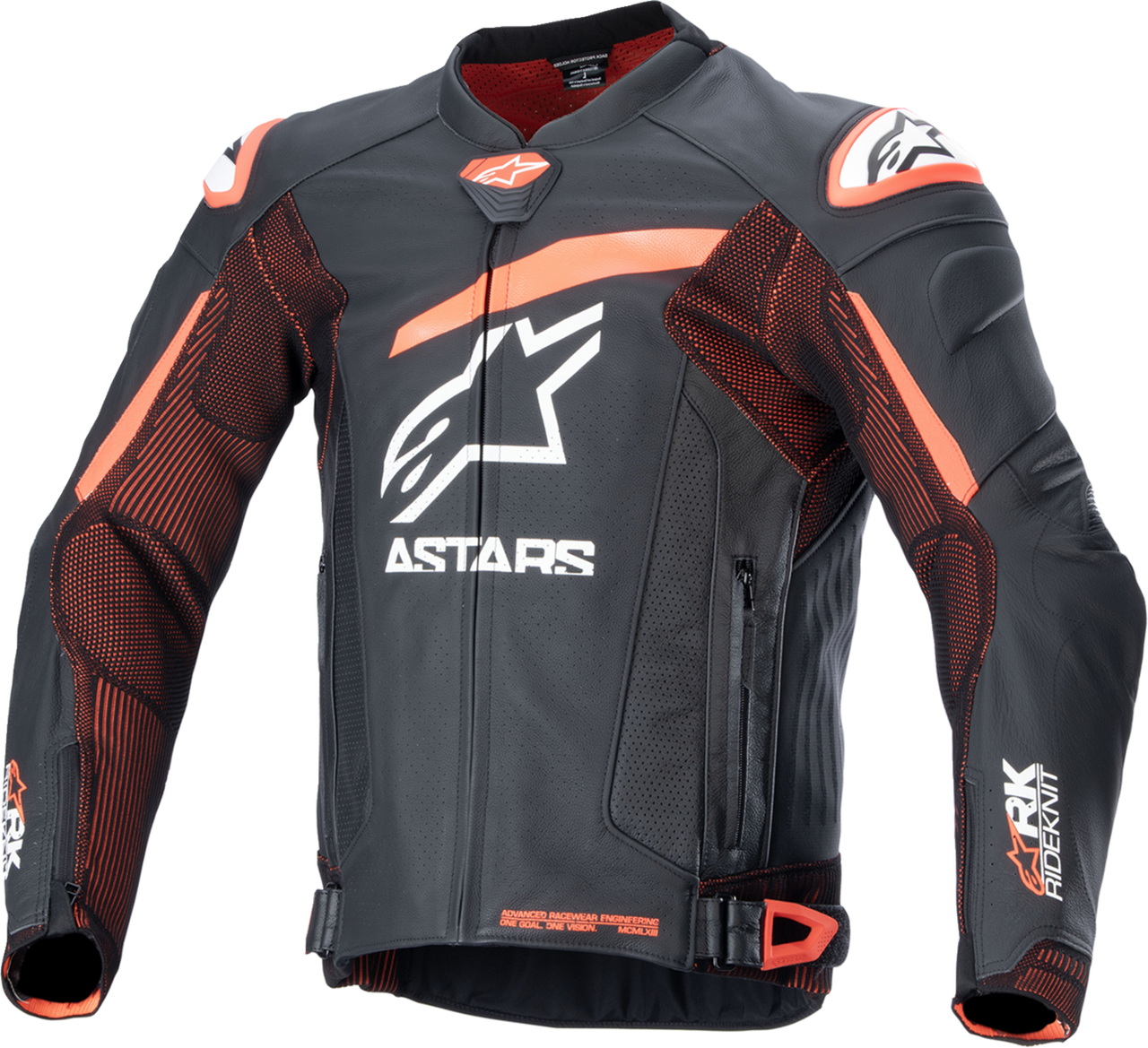 Alpinestars GP Plus R v4 Rideknit® Leather Jacket - Black/Red Fluo/White - US 50 / EU 60