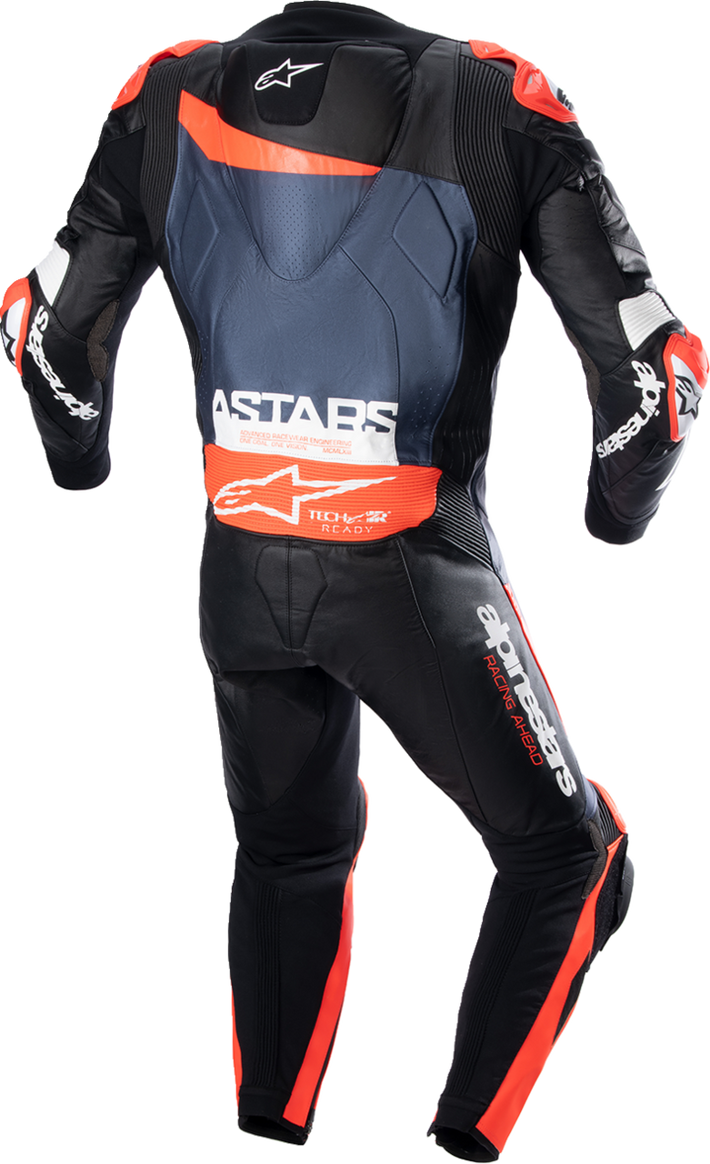 Alpinestars GP Plus v4 Leather Suit - Black/Red Fluo/Dark Blue - US 42 / EU 52