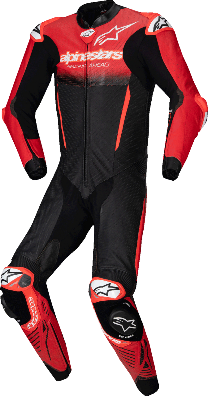 Alpinestars GP-R7 1-PC Leather Suit - Black/Mid Red - US 48 / EU 58