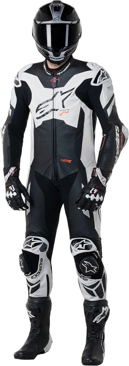 Alpinestars GP Plus v4 Sprint 1-Piece Leather Suit - Black/Red Fluo/White - US 46 / EU 56