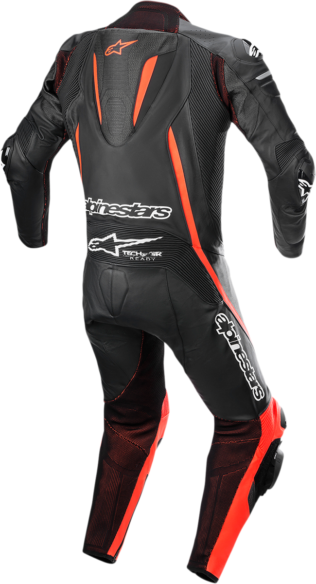 Alpinestars Fusion 1-Piece Suit - Black/Red Fluo - US 46 / EU 56