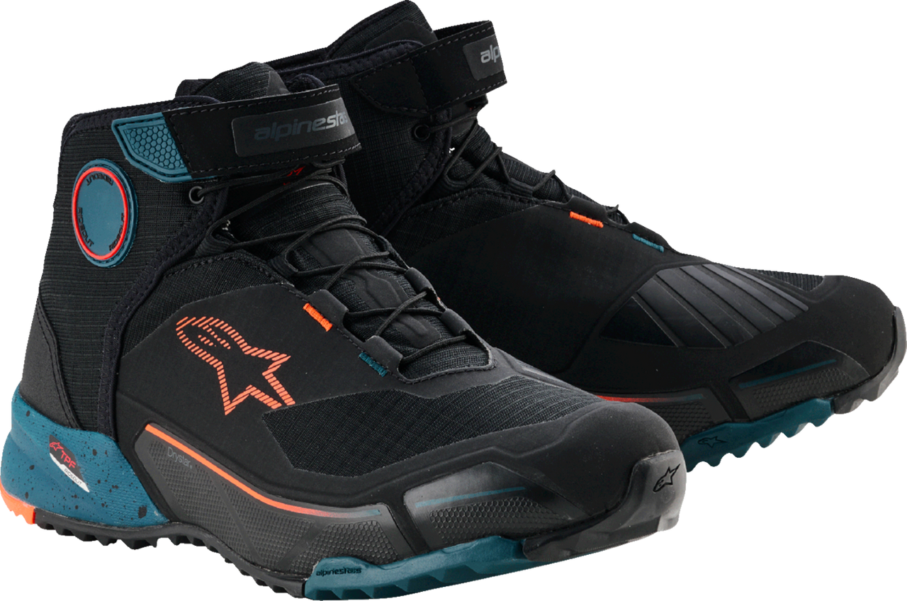 Alpinestars CR-X Drystar® Shoes - Black/Petrol/Orange - US 13 / EU 47