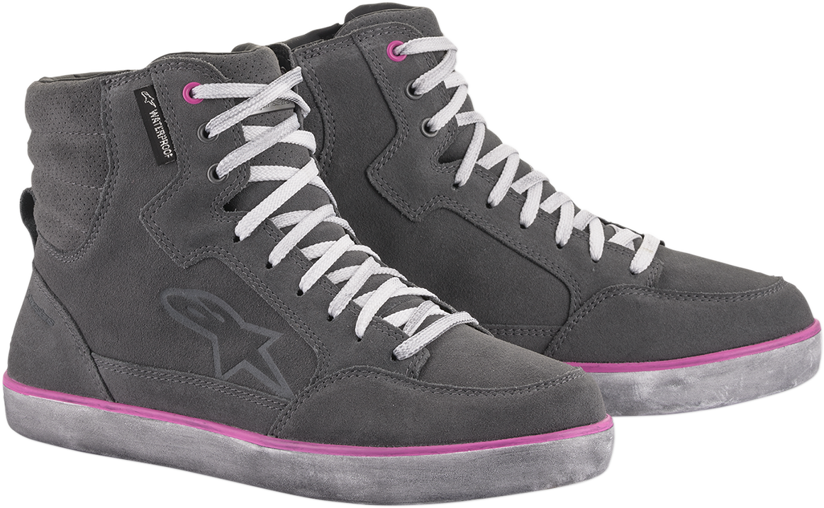 Alpinestars J-6 Waterproof Women's Shoes - Gray/Pink - US 8.5