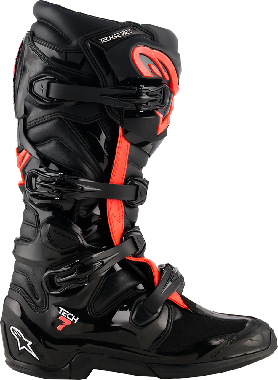 Alpinestars Tech 7 Boots - Fluorescent Red/Black - US 9 / EU 43