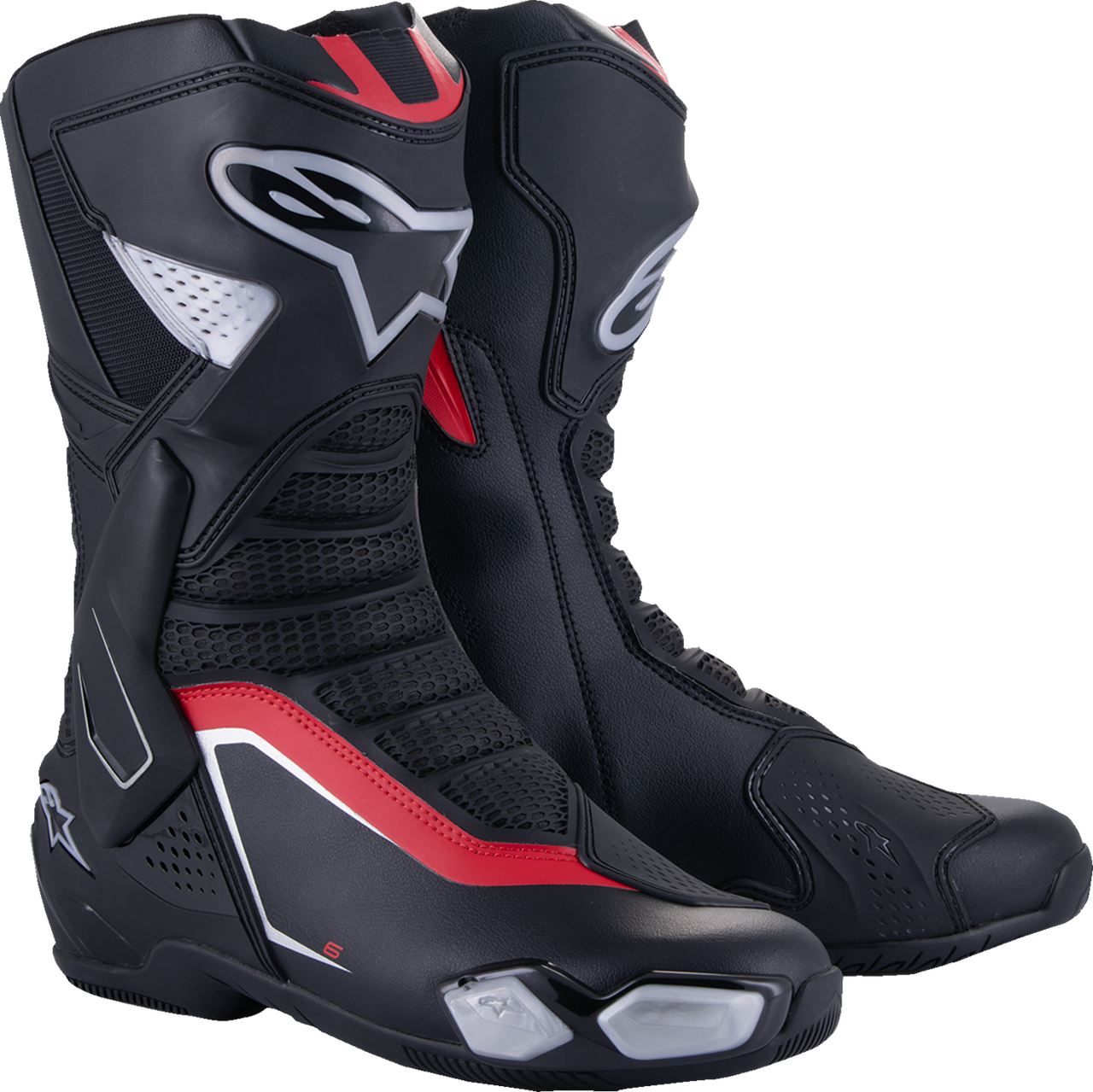 Alpinestars SMX-6 V3 Boots - Black/Silver/Red - US 9/EU 43