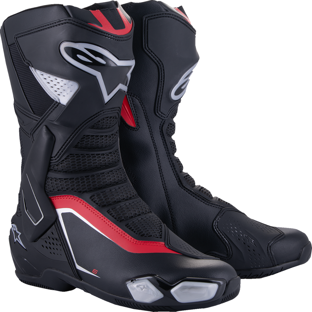 Alpinestars SMX-6 V3 Boots - Black/Silver/Red - US 7.5/EU 41