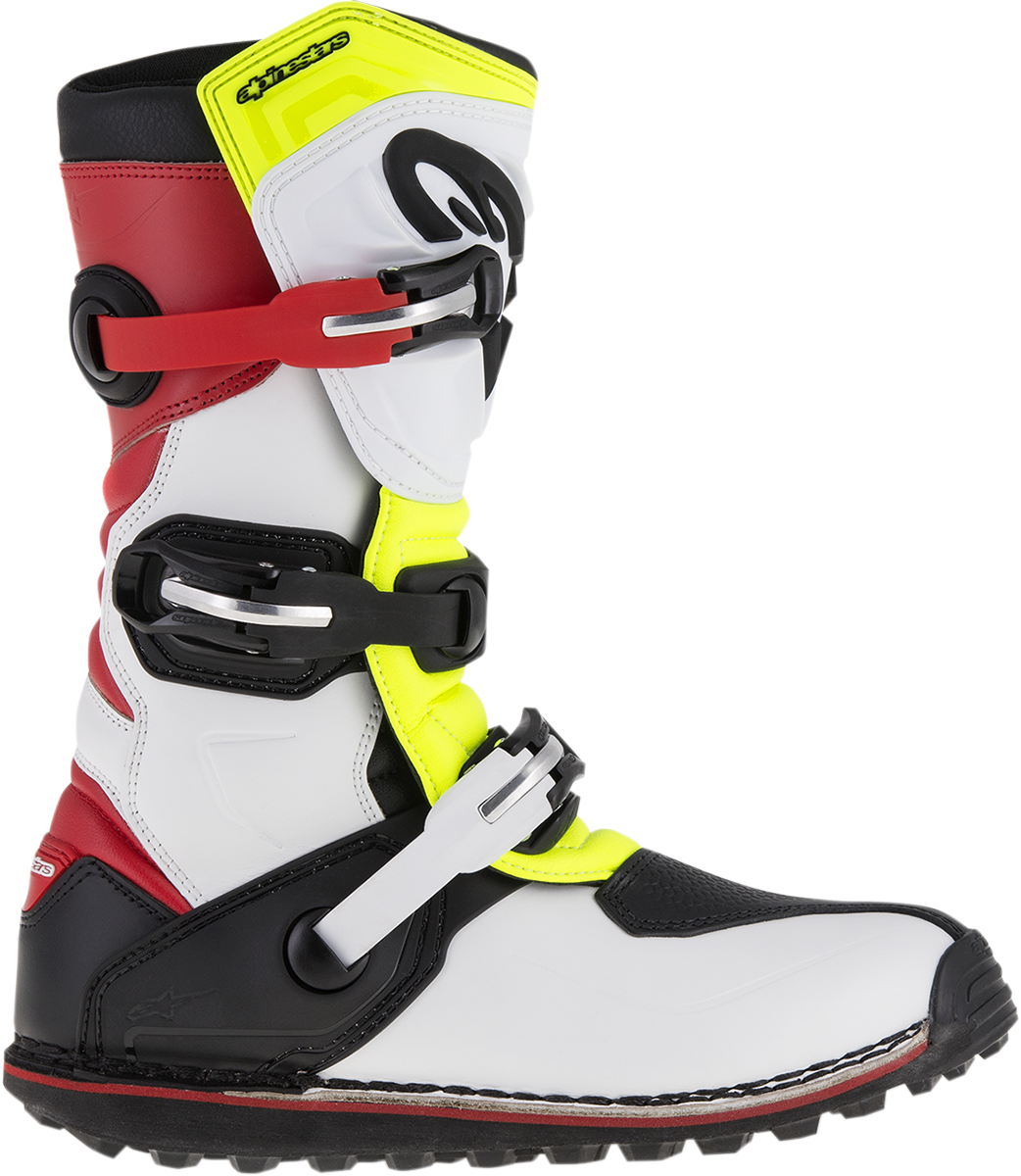 Alpinestars Tech-T Boots - White/Red/Yellow Fluorescent/Black - US 12 / EU 47