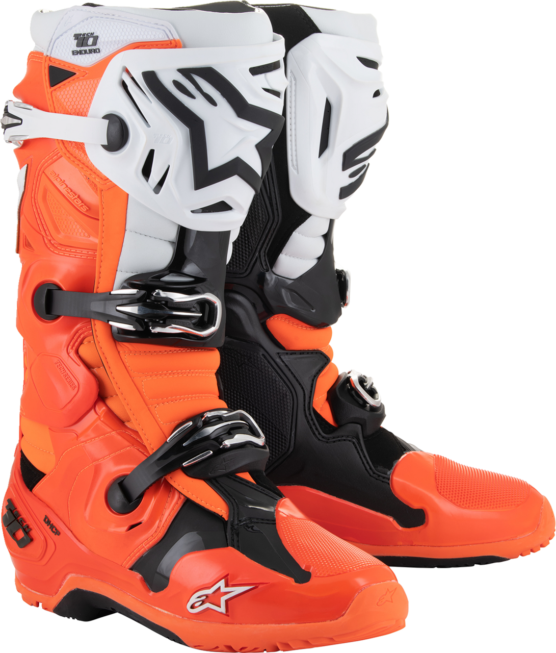 Alpinestars Tech 10 Enduro Boots - Fluorescent Orange/Black/White - US 8 / EU 42