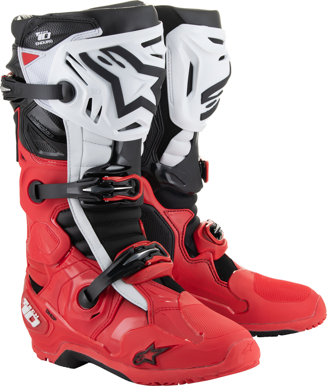 Alpinestars Tech 10 Enduro Boots - Bright Red/Black/White - US 9 / EU 43