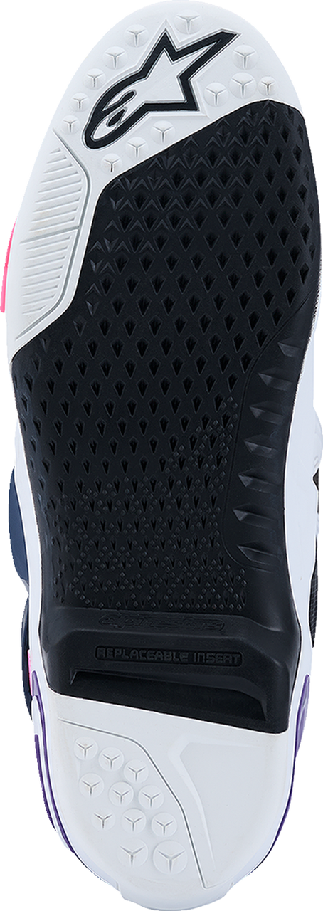 Alpinestars Tech 10 Boots - White/Violet/Navy/Pink Fluorescent - US 14 / EU 49.5