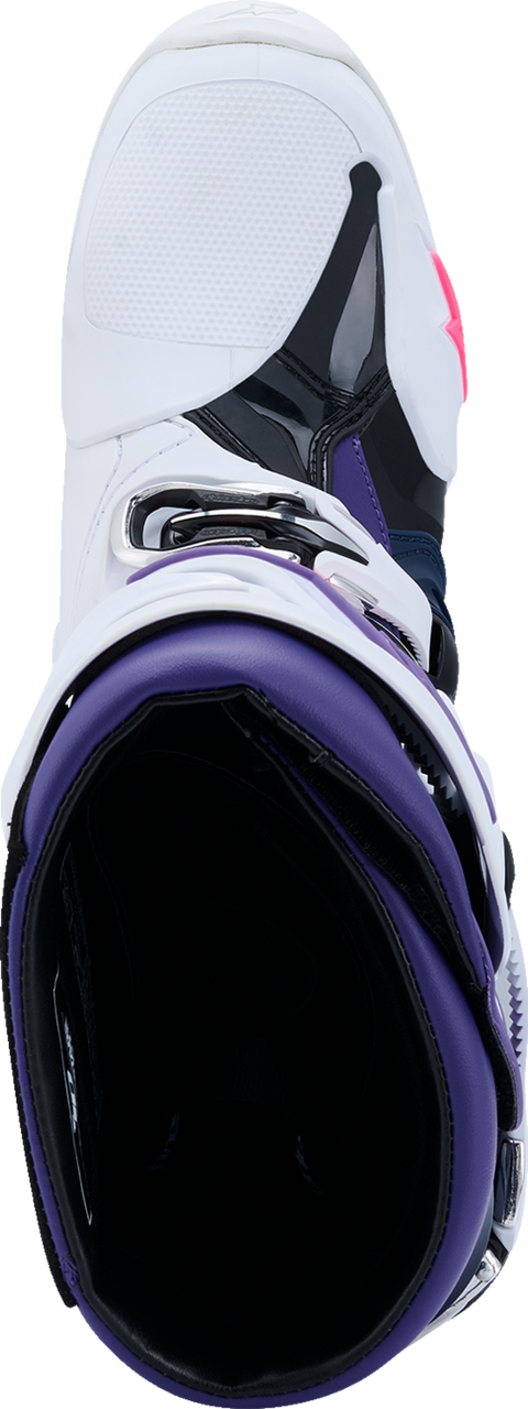 Alpinestars Tech 10 Boots - White/Violet/Navy/Pink Fluorescent - US 13 / EU 48